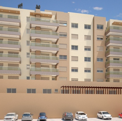 Arquiteta Paula Carvalho - perspectiva externa - edifício - Residencial Bella Vista - Agudo